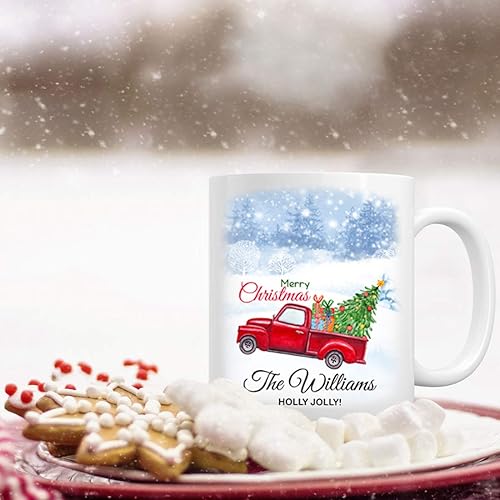 Miniatura 85 de Yeh Gift Tazas de Navidad personalizadas. Taza de café personalizada con tu nombre y nombre de miembro de la familia. Regalos familiares para Ver