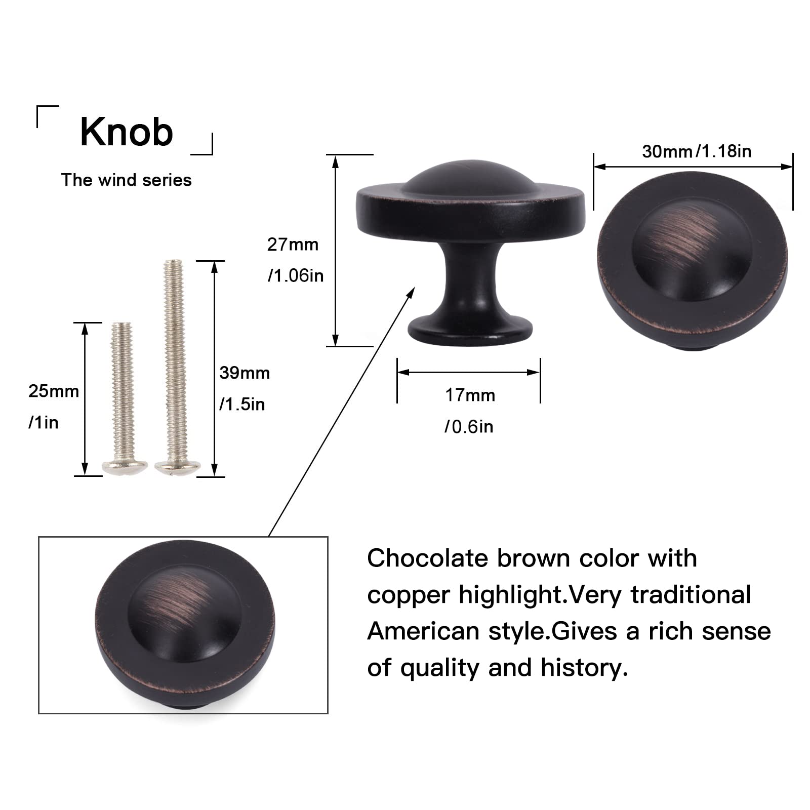 KHTUMEWARE-88323ORB Antique Brass Cabinet Pulls K 10-Pack in Antique Brass — KHTUMEWARE