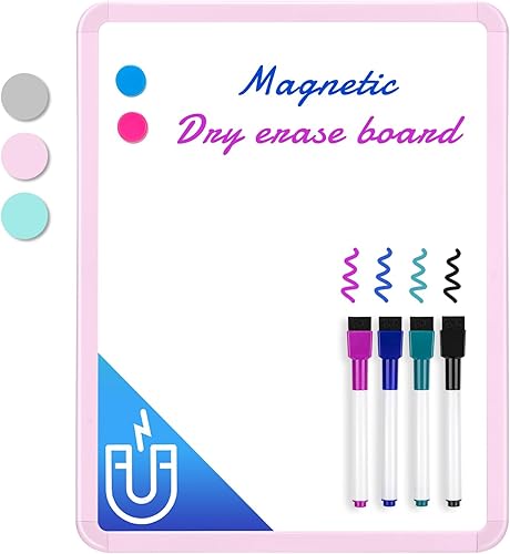 Vista 32 de VUSIGN Pizarra blanca pequeña de borrado en seco, pizarra blanca de 11 x 14 pulgadas para niños, estudiantes, nevera, casillero, mini pizarra