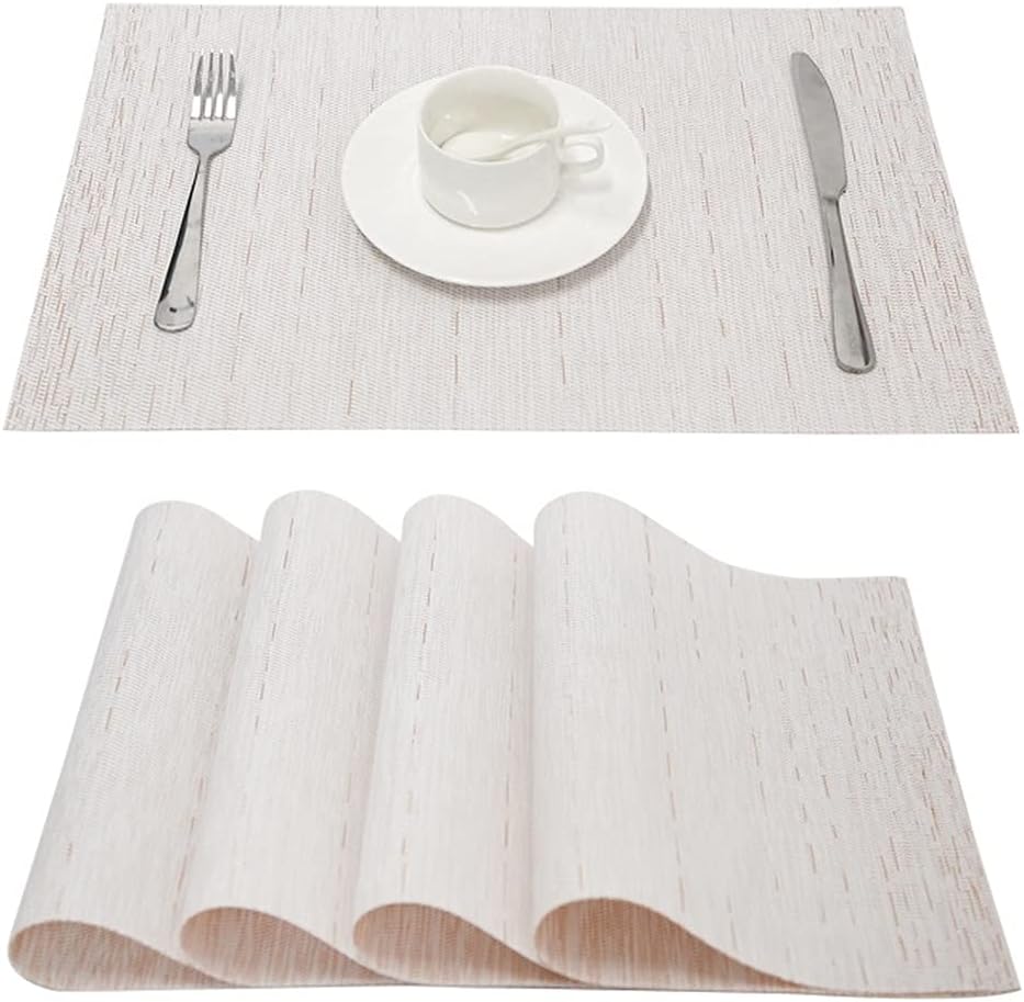 PVC Linens Placemats for Table Set Plaid Table Mat Placemat Napkin in Kitchen Accessories Cup Wine Mat Coaster Pad (Color : Purple Size : Set of 4) (Red Set of 10)