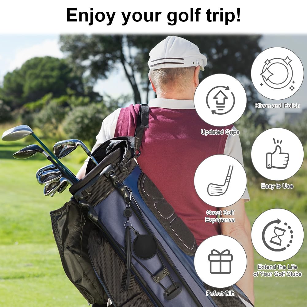 Flintronic Kit de Limpieza para Golf, Cepillo Limpiador Plegable, Toalla y Marcadores