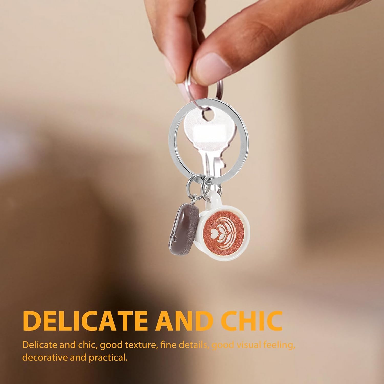 PRETYZOOM Coffee Keychain Creative Keyring Bag Pendant Keychains Purse Charm Coffee Theme Keyring Cup - Image 4
