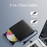 Vista 4 de Unidades Bluray externas, portátil 3D externa Blueray/DVD para PC, compatible con disco 50G R/W USB 3.0 Tipo-C Blu Ray Burner para portátil