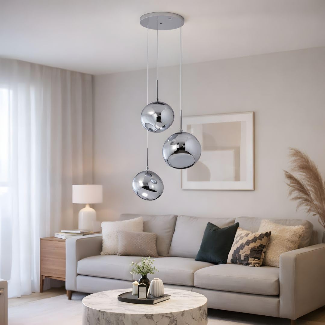 Lampada a sospensione tripla in cristallo "KADNIS" - 3 x E27
