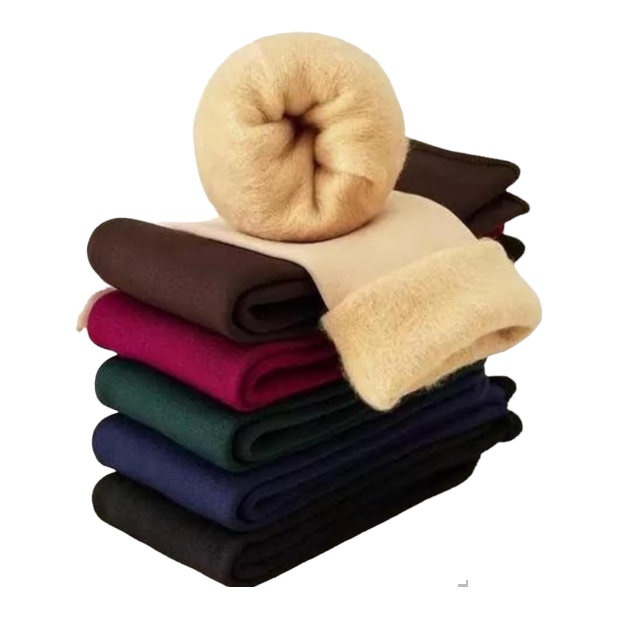 Women Warm Soft Furry Winter Ankle Length Socks Pack of 4 pairs-image-37