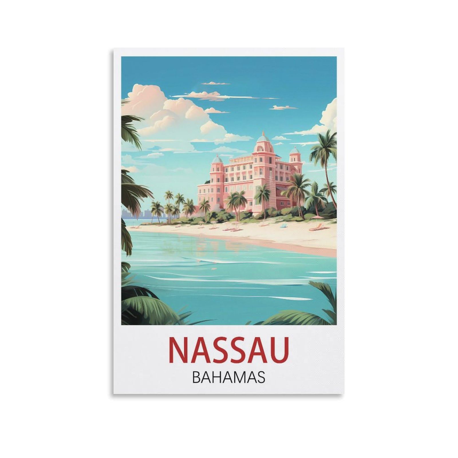 EZMLFA 5D Diamond Painting Kits for Adults,Nassau Bahamas,DIY Full Round Drill Diamond Dot Gem Art Kits for Adults,Crafts for Decor 50x60cm