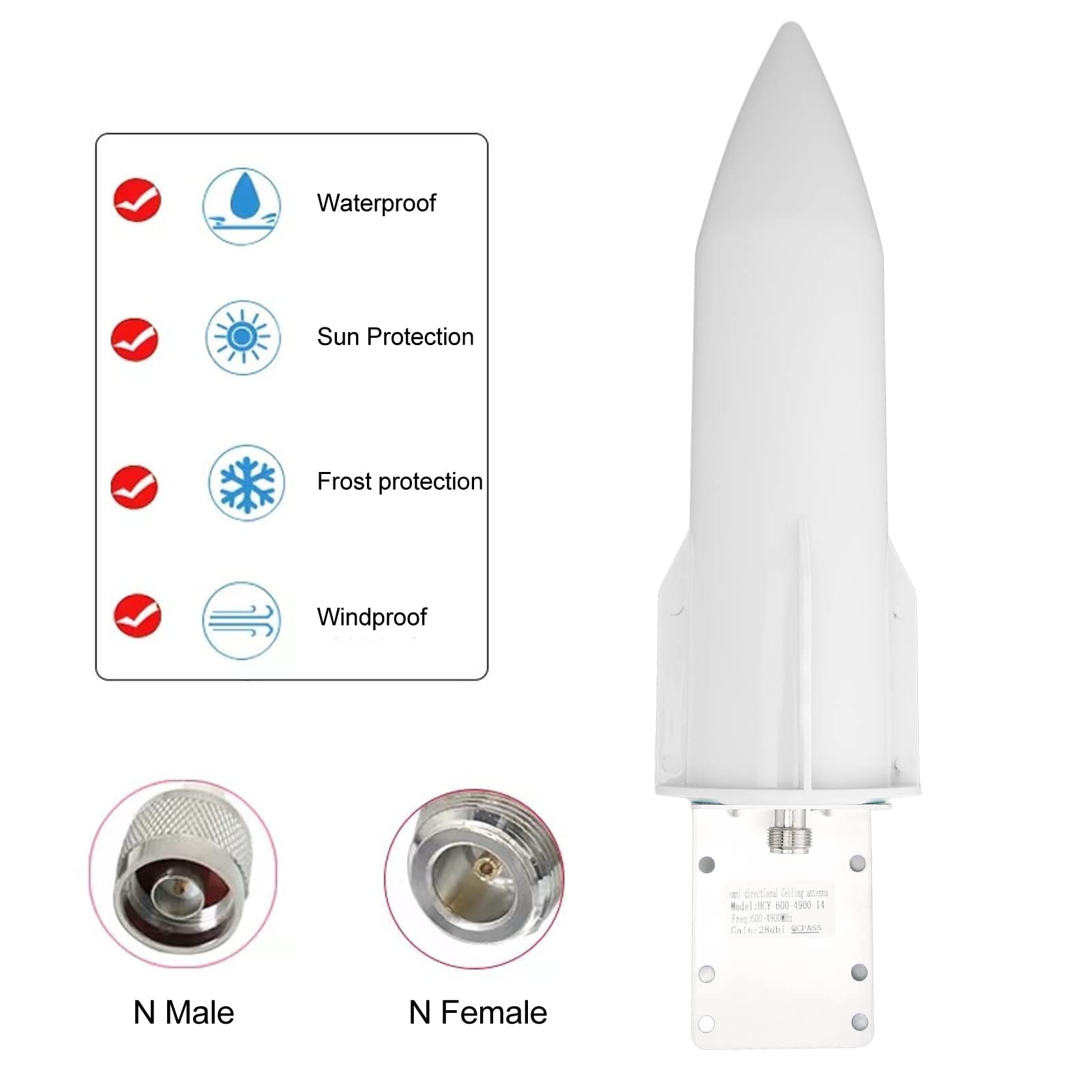 Cyrank Router 28DBi Ad Alto Guadagno, Amplificatore di Segnale Telefonico a Banda Larga Omnidirezionale 3G 4G Let da 600 a 4900 MHz per Interni Ed Esterni