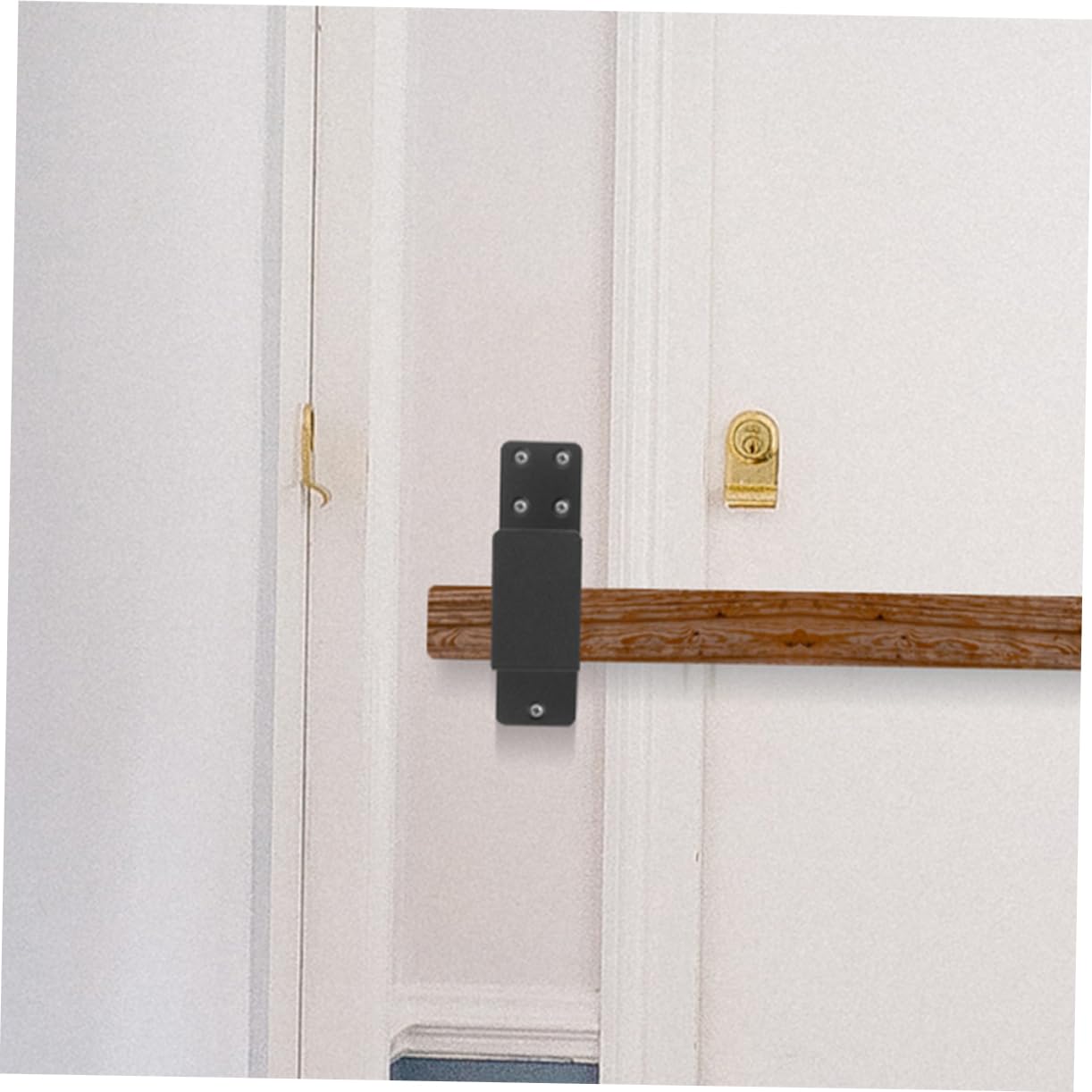 Tofficu Support de Sécurité de Porte en U, Barre de Sécurité pour Porte D’entrée, Acier Noir, Design Épais, Stable et Robuste pour Grange