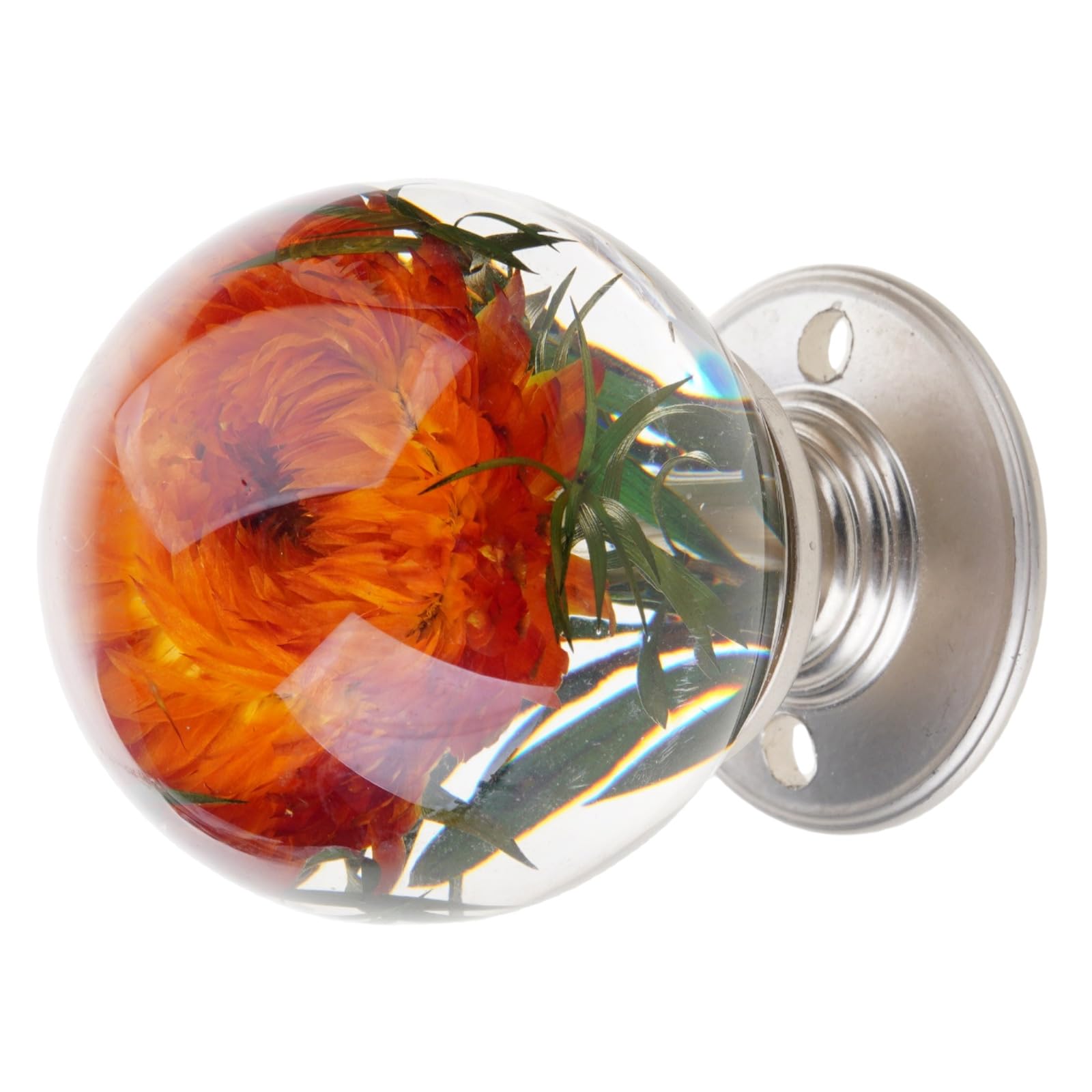 Kaeltsyn Red Flower Cabinet Pull Unique Resin Wardrobe Knob Crystal Ball Unique Door Pulls Handles Kitchen Bedroom Furniture Hardware Resin Cabinet Knob