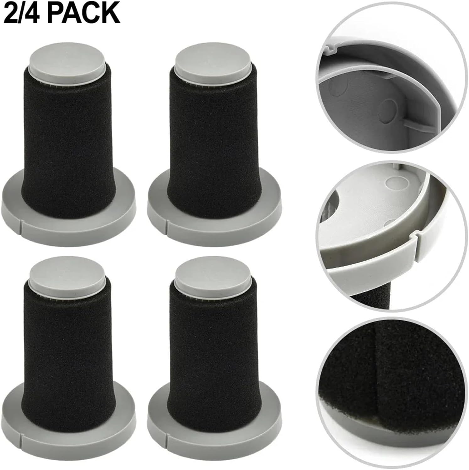 Compatible With Enchen V3-H Handheld Vacuum Cleaner Replacement Washable Reusable Filter Cleaning Tools Home Appliance Parts(4 PACK)