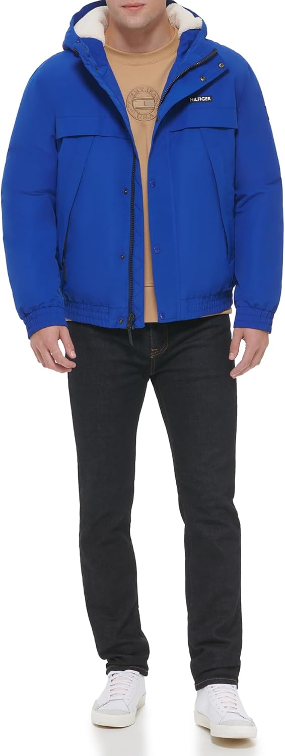 Tommy Hilfiger Men's Arctic Cloth Sherpa Lined Snorkel Jacket