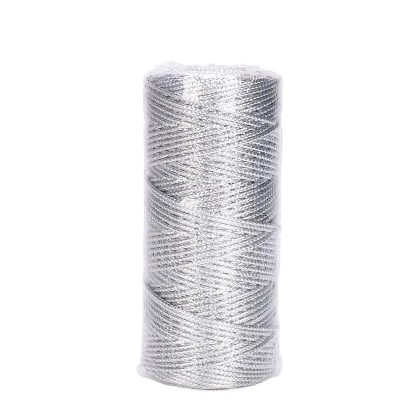 3rolls Kitchen Twine 100M/Roll Christmas Bakers Twine Cords Craft Twines Decorative Wrapping Twines String for DIY Crafts Packing Wrapping Decor(Silver)