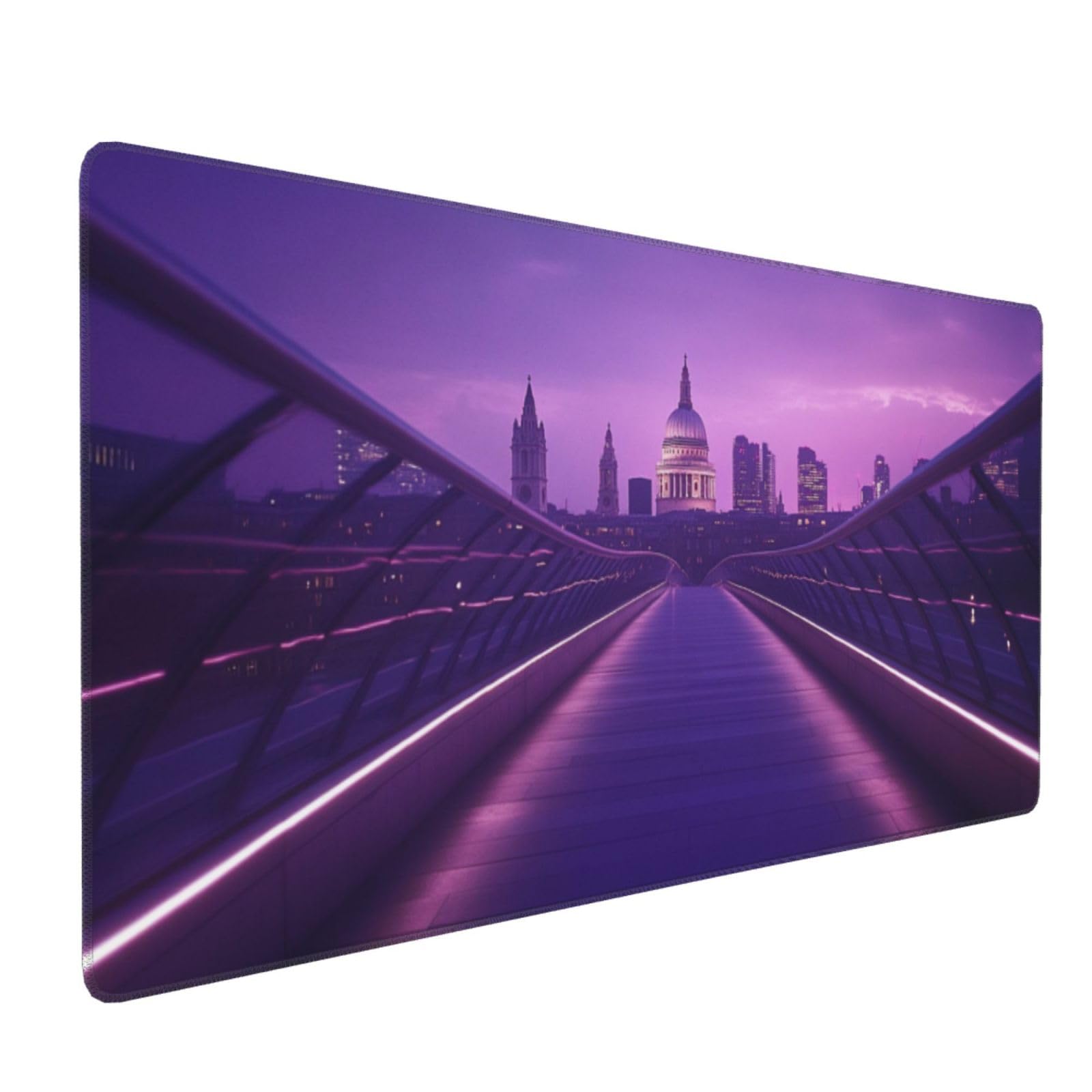 Fioletowa duża krajobrazowa podkładka pod mysz XXL 1000 x 500 x 4 mm, akcesoria dla graczy, podstawa antypoślizgowa i gładka powierzchnia, poprawia szybkość i precyzję dla gracza-GZ1454