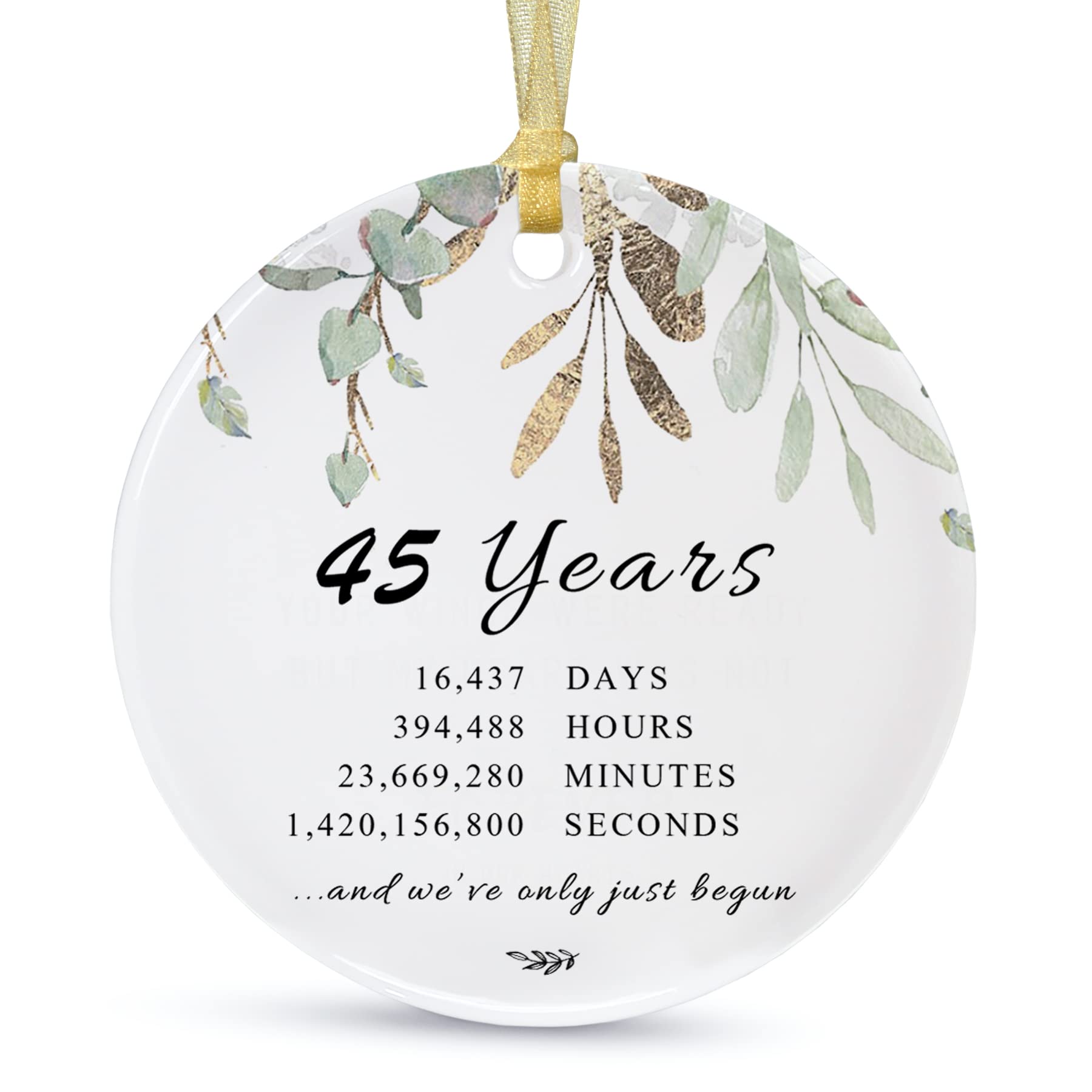 Keramik-Ornament Zum 40. Hochzeitstag – '40 Jahre Mr & Mrs', 7,4 Cm, Mit Geschenkbox