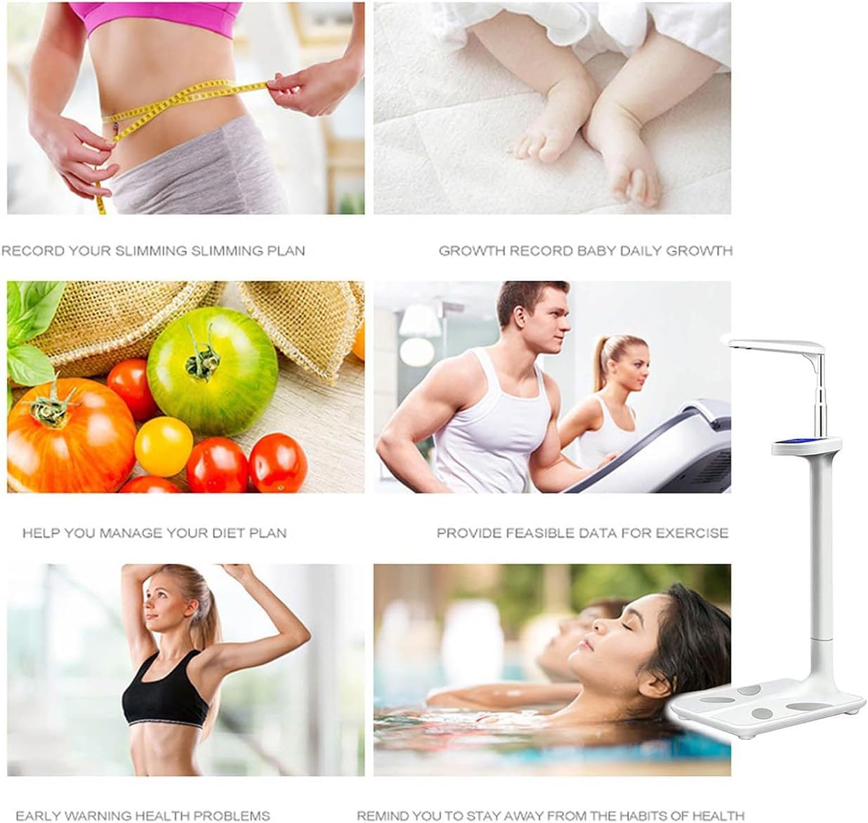 Multifunction Body Weight Scale, Electronic Height and Weight Scale, High Precision Sensor, Suitable for Gym,