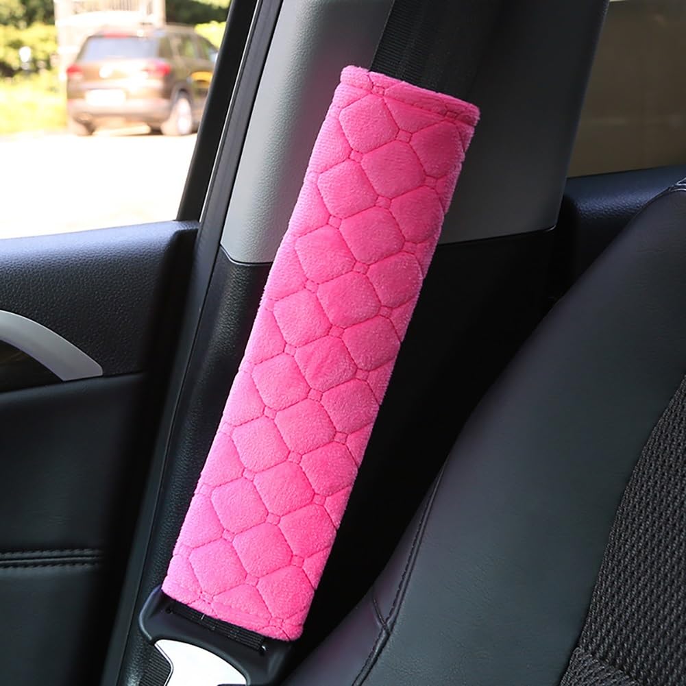 2 coprisedili per cintura di sicurezza auto, imbottiture in peluche per auto, passeggini, zaini, cinghie per chitarra (bianco
