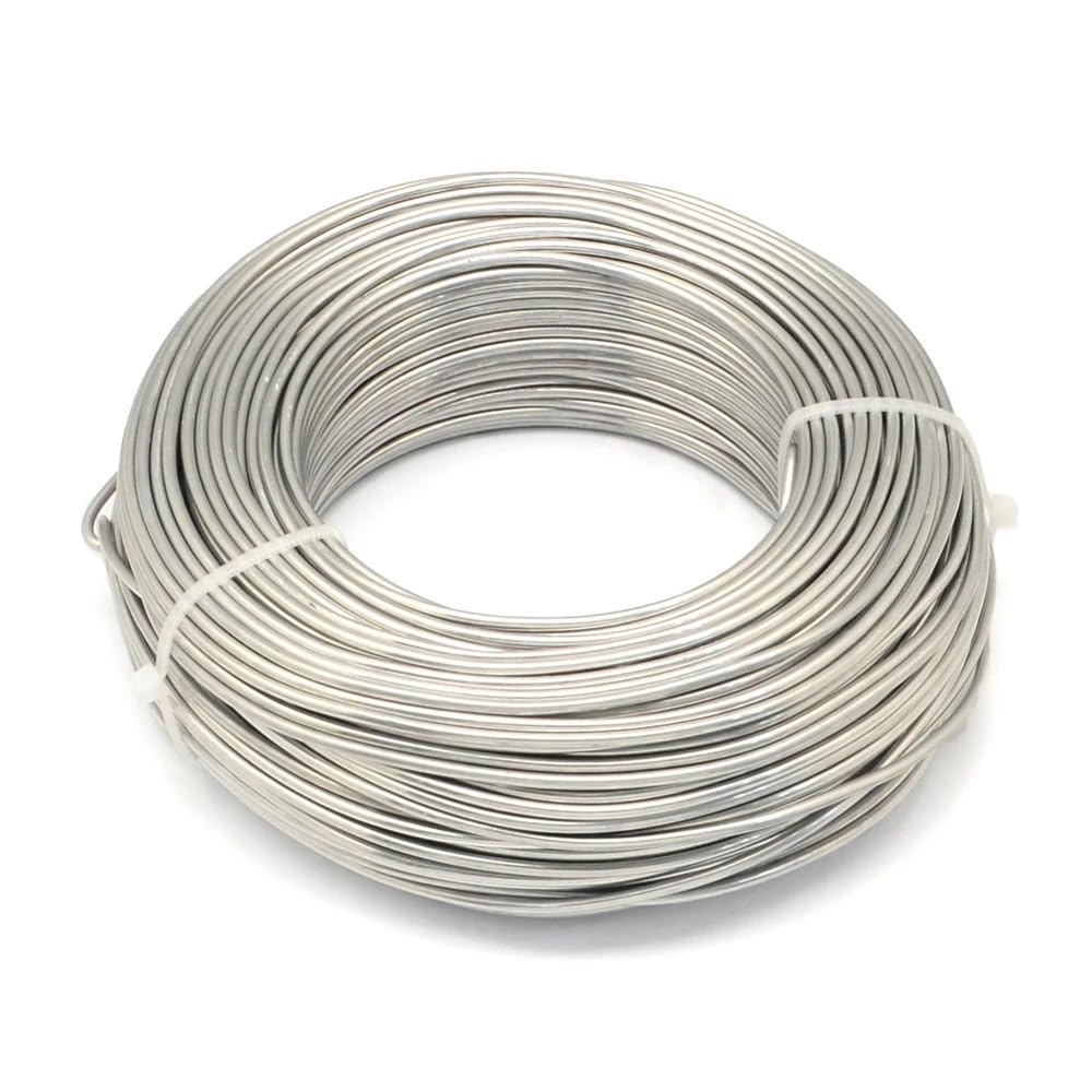 Aluminiumdraht, 280 m/250 g, 0,6 mm, flexibler Draht, für Perlen, Schmuck, Handwerk, Zubehör (Farbe: Hellgrau, Größe: 0,6 mm)