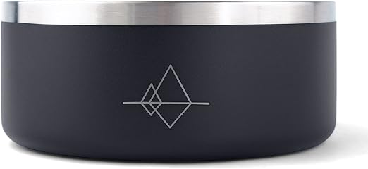 MADE TO ROAM Premium Everest Bowl - Stainless Steel Double-Walled Vacuum-Insulated Dog Bowl with Non-Slip Grip (New York Afterlight, 64oz)