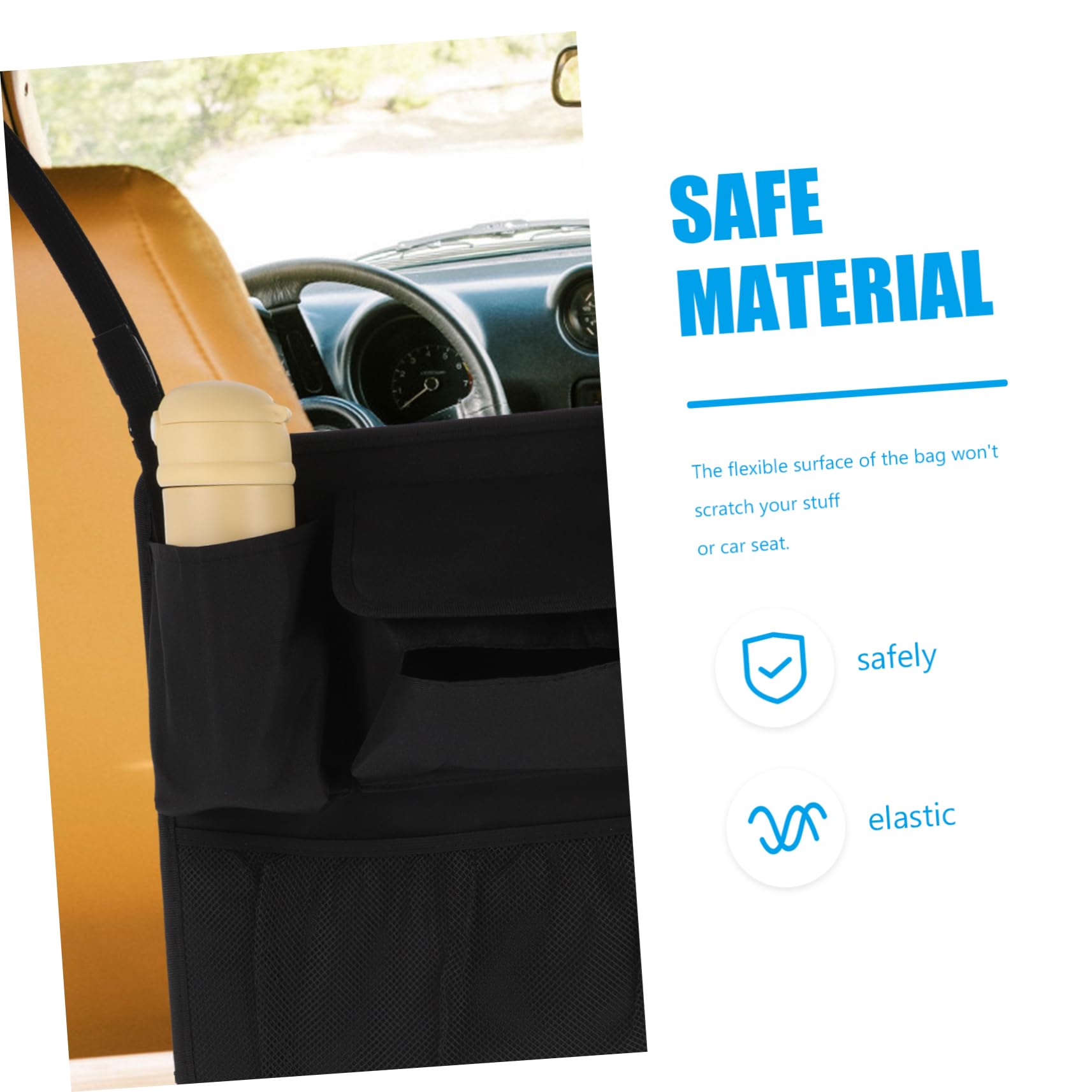 Auto Rücksitz Organizer 1 Stück aus Oxford Gewebe Schwarz