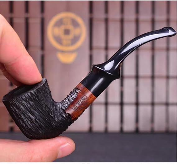 Smoking Pipe, Wooden 0.4 inch 9 mm Filter, Smoking Tool Set, Stylish, Hand Carved, Solid Heatherwood, Heat Resistant, Length 4.7 / 5.1 inches 12 / 13 cm, Easy Care, Smoking Pipe, Portable