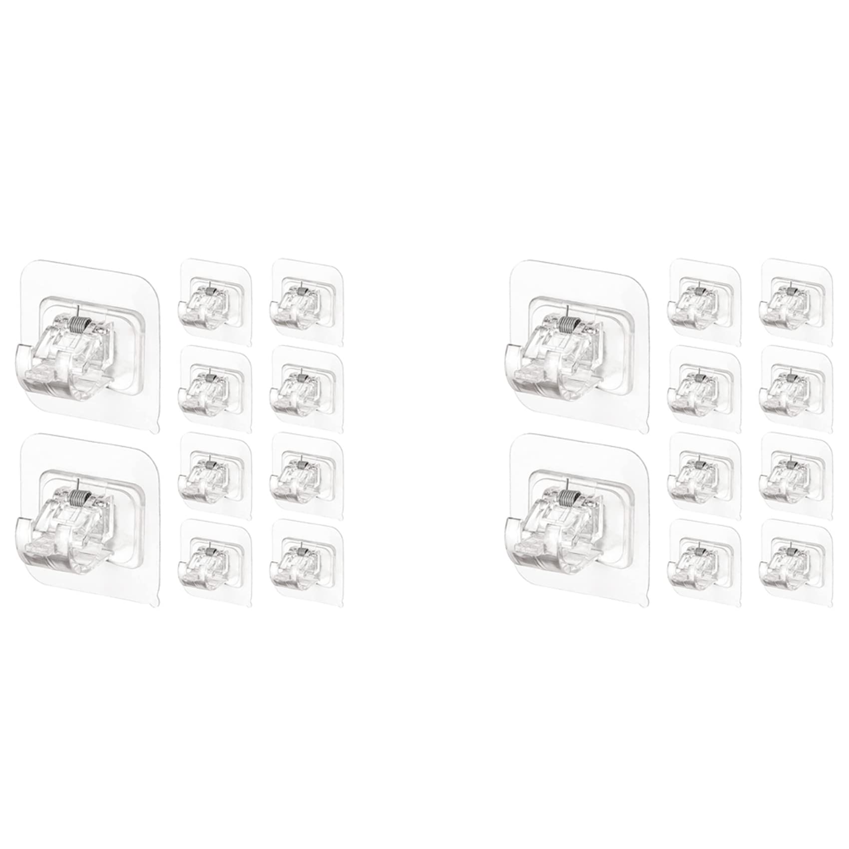 Hndhbfgrt Transparent 20Pcs Self Adhesive Curtain Rod Holders No Drill Curtain Rods Brackets No Drilling Nail Free Adjustable Hooks -2