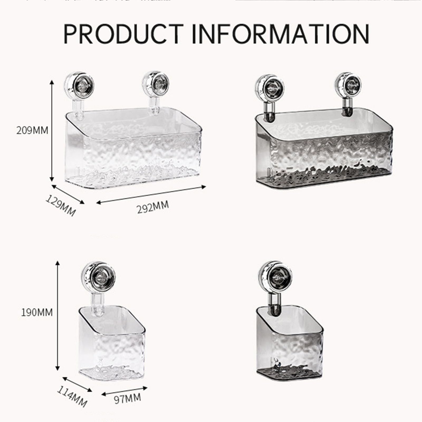 Transparentes Gletschermuster Saugnapf Regal, Abnehmbarer Dusch Saugnapf Regalkorb eine Sekunde Installation Saugnapf Badezimmer Duschaufbewahrungs Organizer(E)