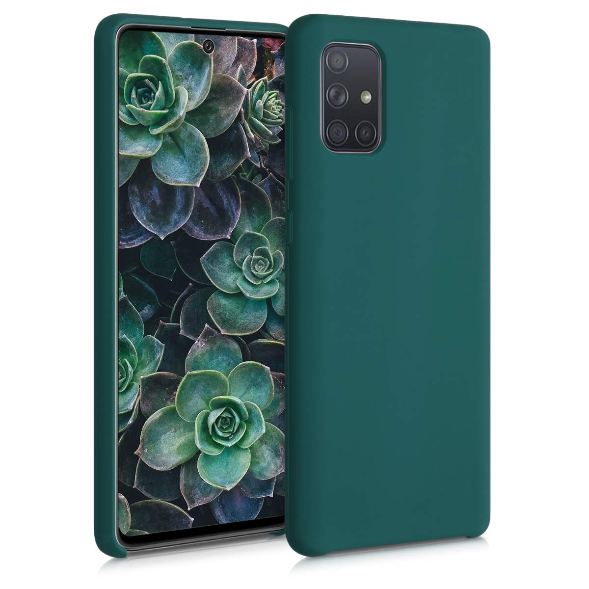 kwmobile Case Compatible with Samsung Galaxy A71 Case - TPU Silicone Phone Cover with Soft Finish - Turquoise Green