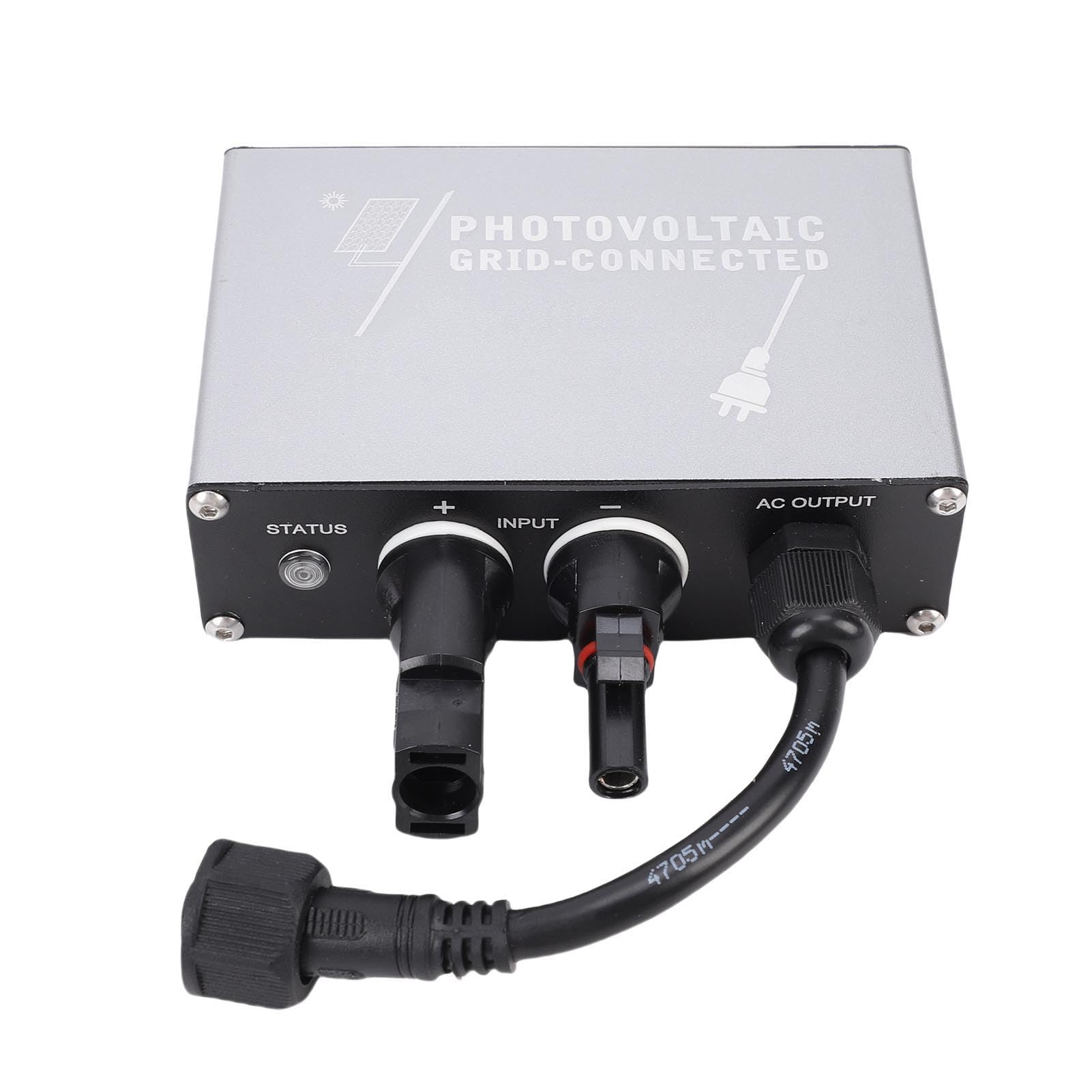 Inversor de Conexión a Red Solar a Prueba de Agua IP45 100W 12V 24V Microinversor de Aleación de Aluminio con Conector CC Estándar, Protección contra sobre/bajo Voltaje para Uso en Interiores