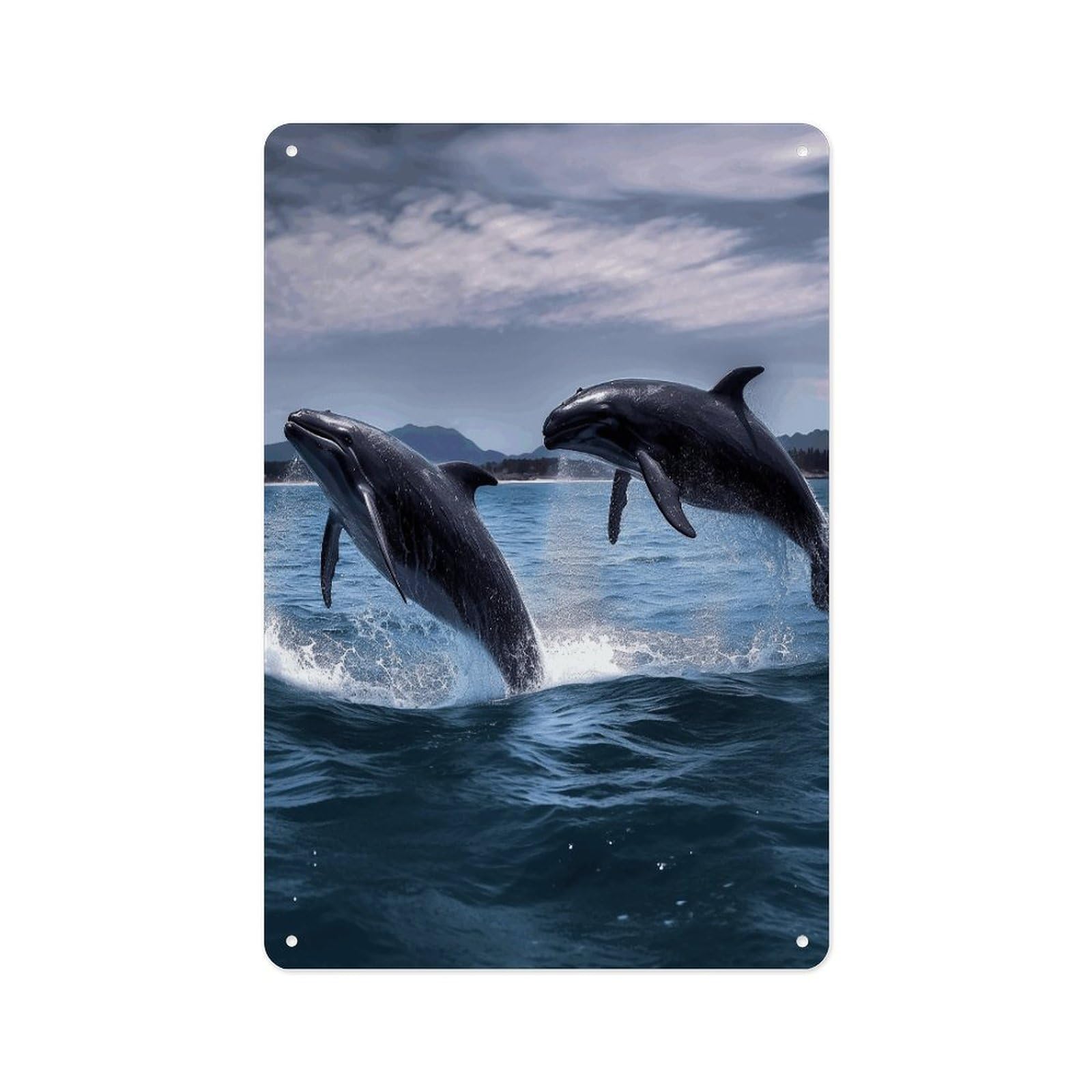 FekiLoot Jumping Whales Wall Decor Metal Signs Tin Signs Poster