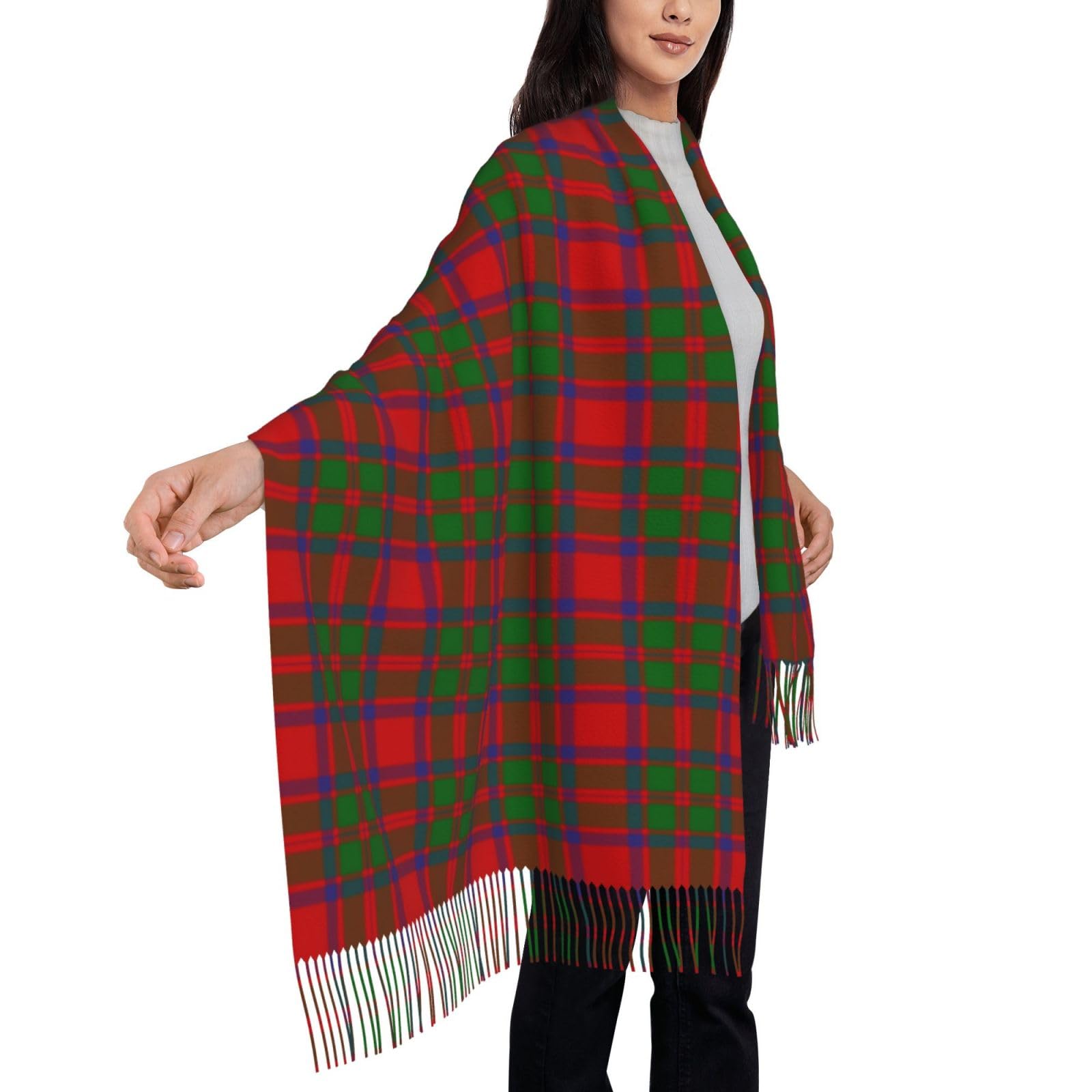 peiyeety Scottish Clan Macintosh Tartan Plaid Scarf for Women Plaid Soft Cashmere Feel Pashmina Shawl Wraps, Cozy and Lightweight for Daily & Holiday Wear