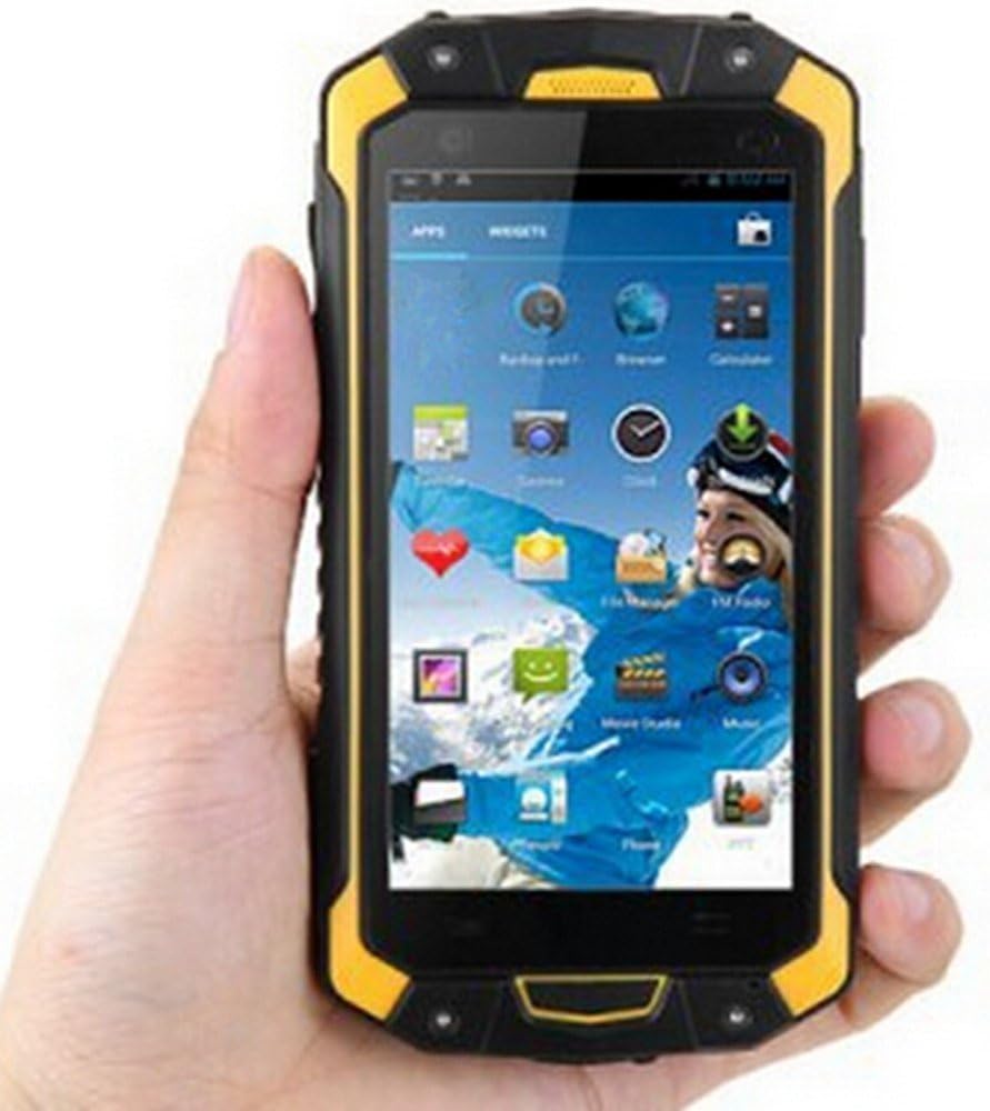 Sudroid LEMHOOV L15 Waterproof Dustproof Shakeproof Walkie-talkie Smartphone Rugged Android 4.4.2 3G Unlocked Mobile Phone 4.5 inch Mtk6582 Quad-Core,Dual SIM Card Slot (Yellow)