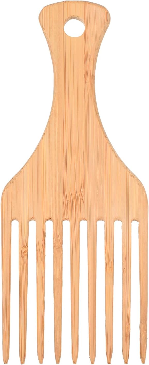 Afro Hair Comb Bamboo Hair Pick Comb Wide Tooth Hair Comb Hair Styling Tool for Salon Home Use