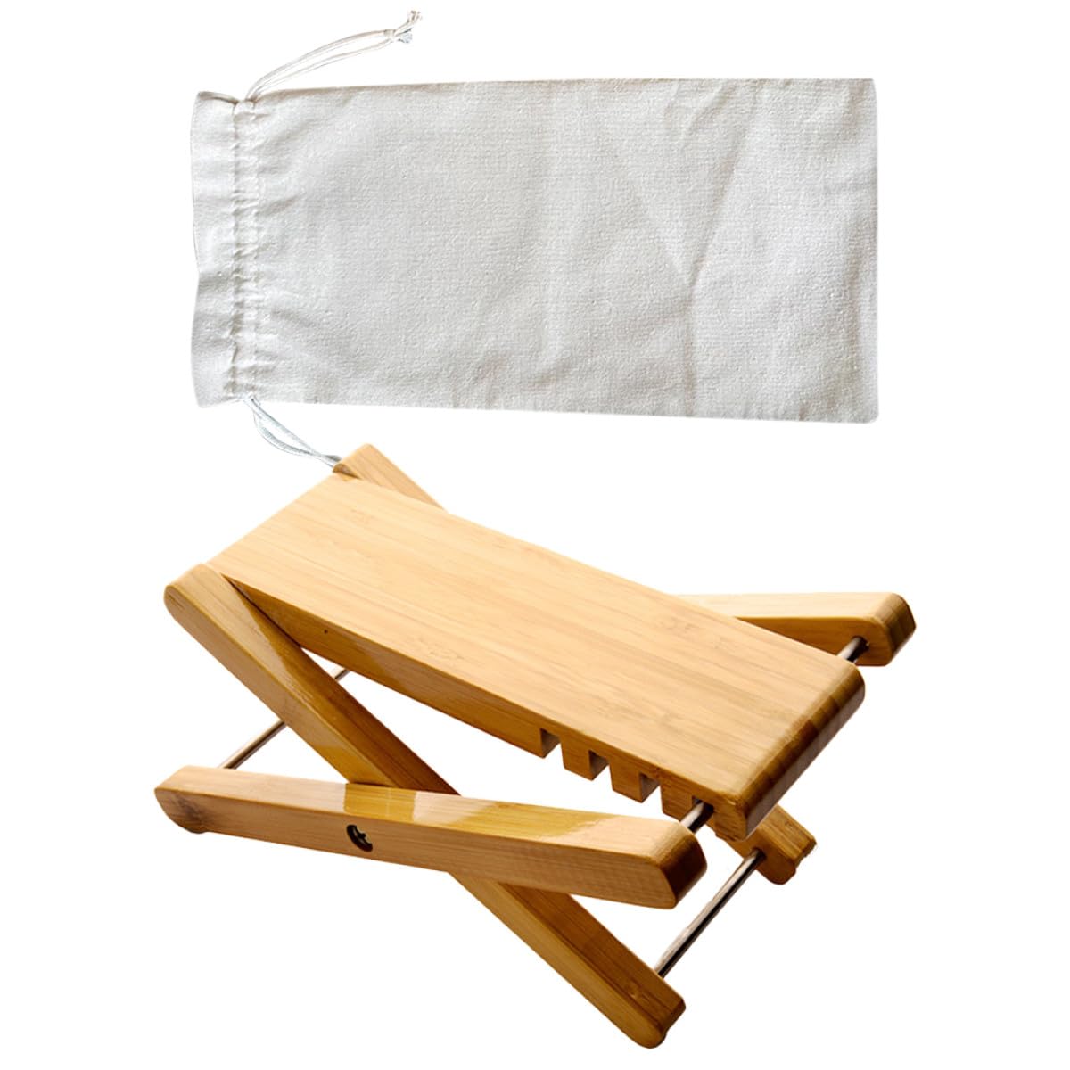 PRETYZOOM Poggiapiedi per Chitarra Pieghevole in Legno, Leggero e Portatile, con Borsa, per Utilizzo con Chitarra in Ufficio o Casa