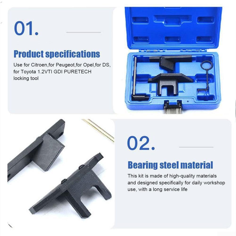 Kit di strumenti per la messa in fase del motore per 1.2 Eb2 per motori Puretech Gdi, albero a camme e set di bloccaggio del volano per sincronizzazione di distribuzione e sostituzione della cinghia
