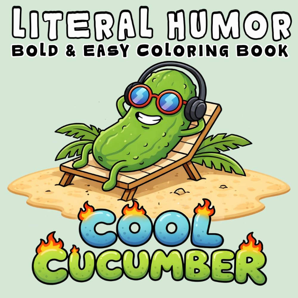 Literal Humor Coloring Book: Funny Bold and Easy, Simple and Big Designs for Adults and Teens, Featuring Silly Wordplay, Literal Meanings, Dad Jokes and More