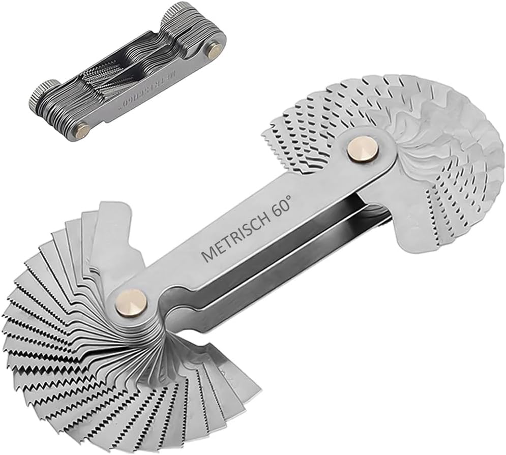 Screw Thread Pitch Cutting Gauge Tool, 1 Piece Metric & Imperial & US Screw Gauge, Stainless Steel Screw Thread Gauge Tool, 60°/55° Metric and Imperial Thread Pitch Cutting Gauge