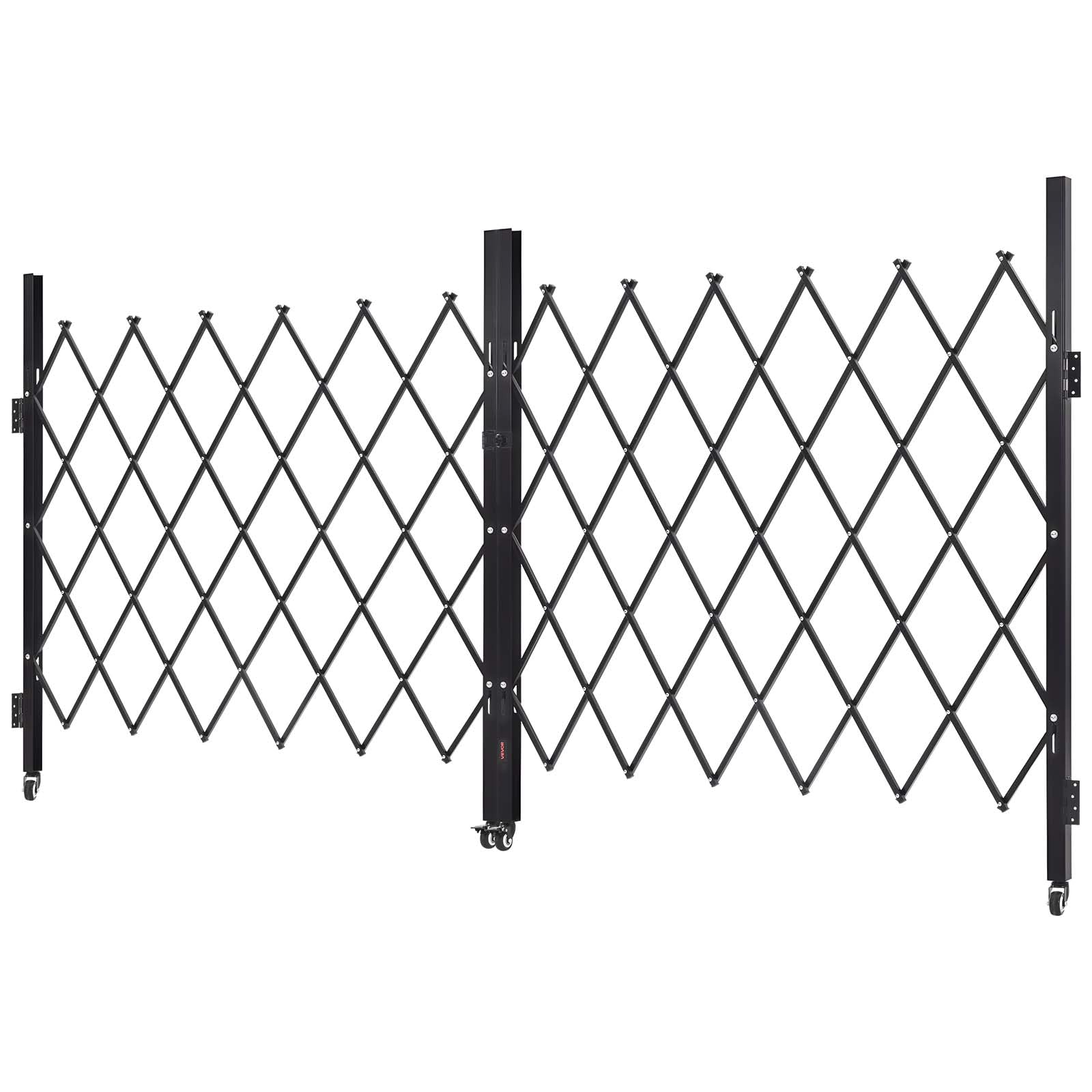 VEVOR Cancello di Sicurezza Pieghevole Doppio 3200 x 1605 mm Cancello a Forbice Bloccabile in Acciaio per Esterni, con Ruote Girevoli a 360° per Sicurezza di Ingressi, Garage, Magazzini e Piscine