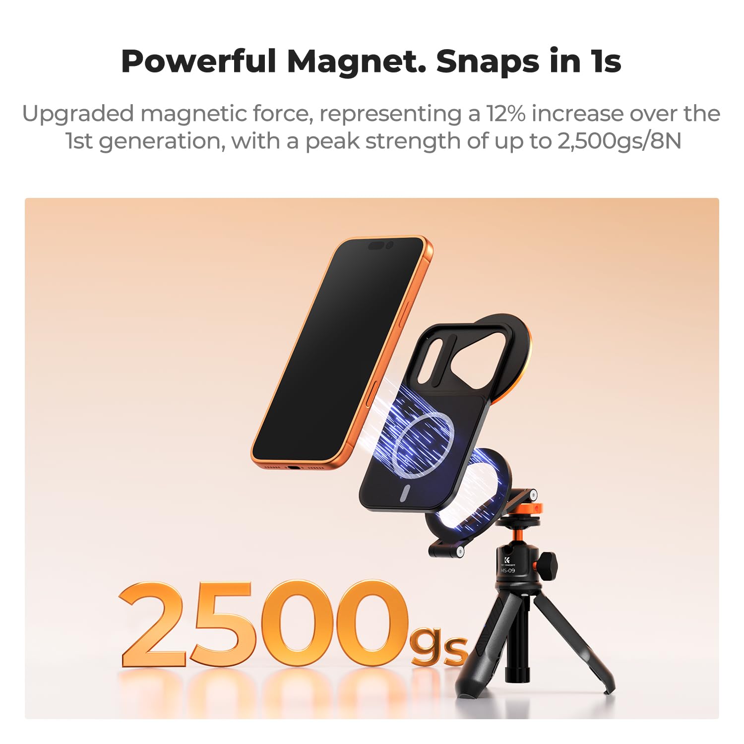 K&F CONCEPT Adattatore di Supporto per Filtro di Lente Magnetico a Doppio Lato, Compatibile con iPhone 17 Pro e Filtri a Filettatura 58mm, Supporto per Filtro di Telefono (Filtro Non Incluso)