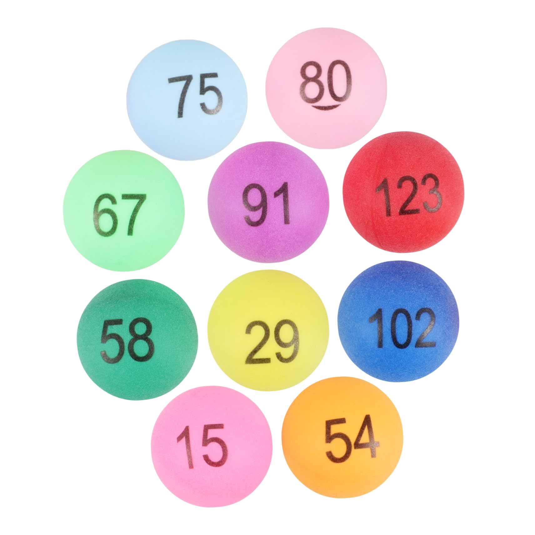 OSOLADY Assorted Pp Number Balls for Bingo 150pcs Number Balls Ideal for Game Night Decor