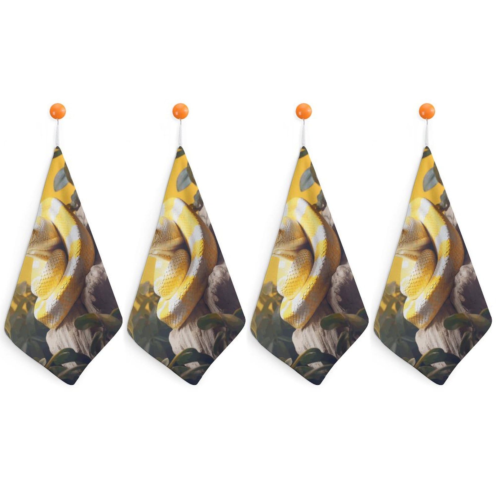 Lot de 4 essuie-mains python ultra doux finition premium pour linge de maison