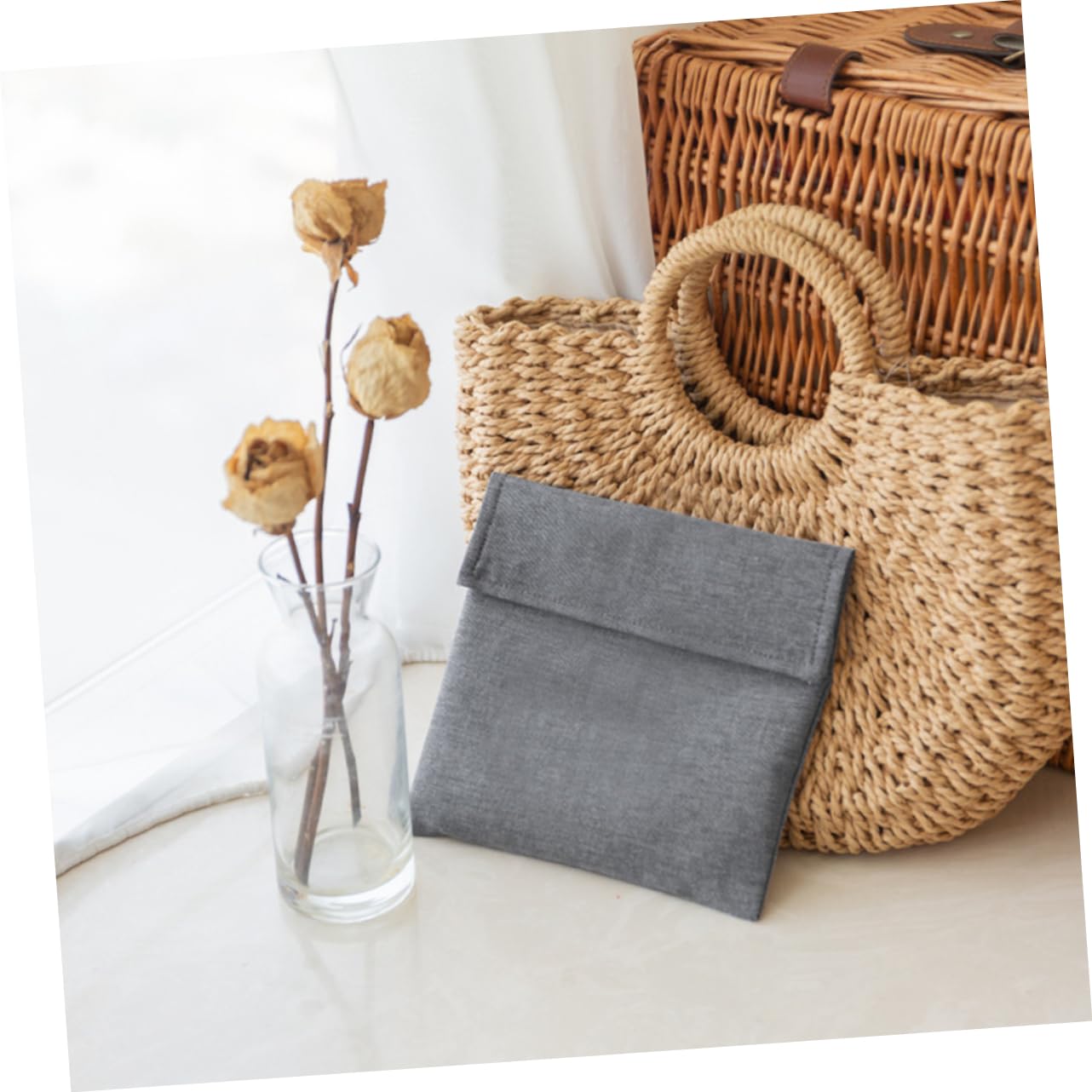 KOMBIUDA 2 Juegos 3 Piezas Bolsa De Refrigerio Fácil De Llevar Bolsa De Comida Bolsa Organizadora De Cosméticos Bolsa De Refrigerio De Tela Lavable Bolsa De Maquillaje Impermeable Bolsa De