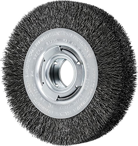 PFERD 81235 Wide Face Crimped Wheel Brush, Carbon Steel Wire, 6
