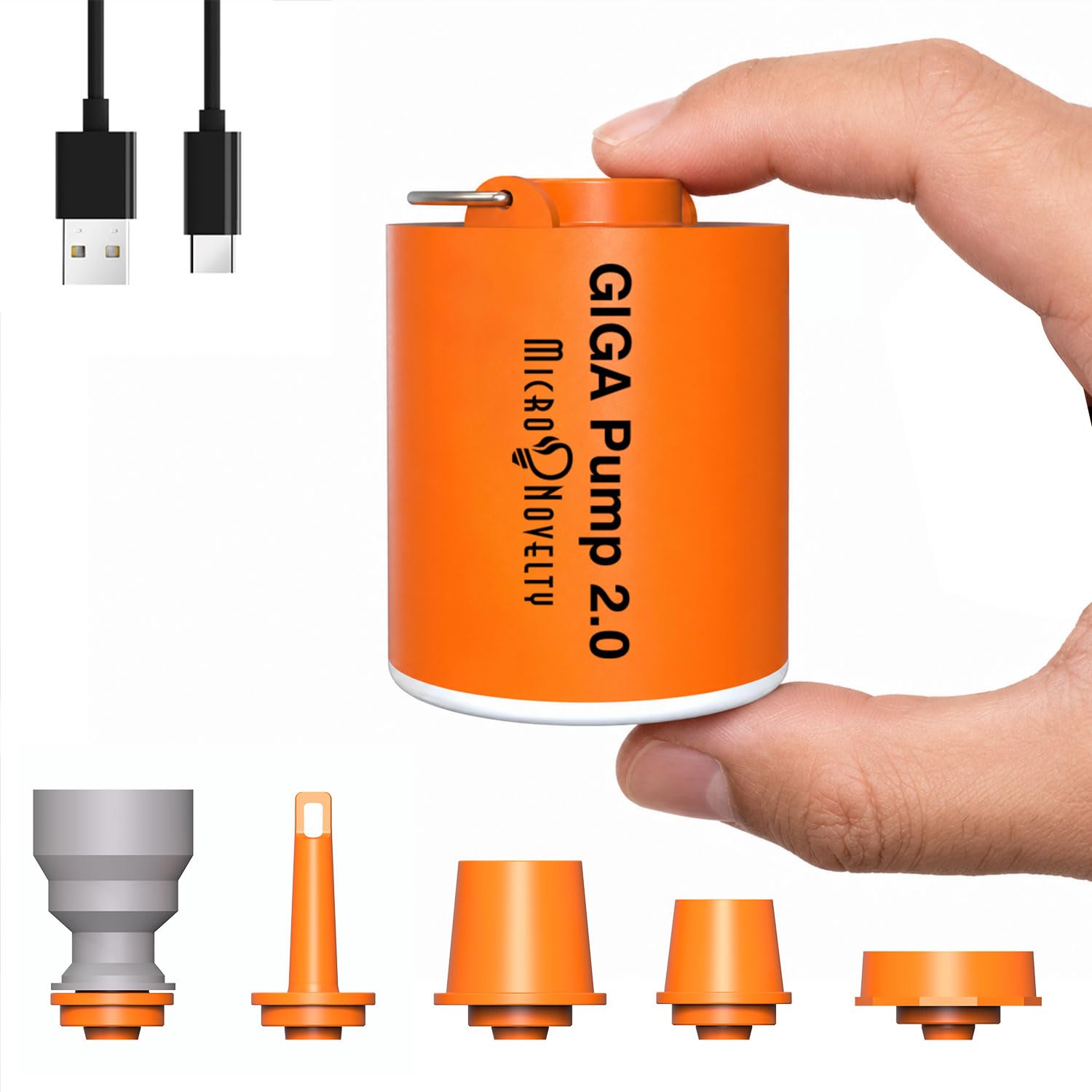 GIGA Pump 2.0 Electric Portable Air Pump 1300mah battery Rechargeable pump Ultra-mini Inflator / Deflator pump for swimming rings air mattress bed pool toy with 400 lms light-picture-10