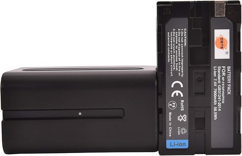 DSTE 2x NP-F970 Akkumulátor + Dupla USB Töltő LCD Kijelzővel Sony Kamerához