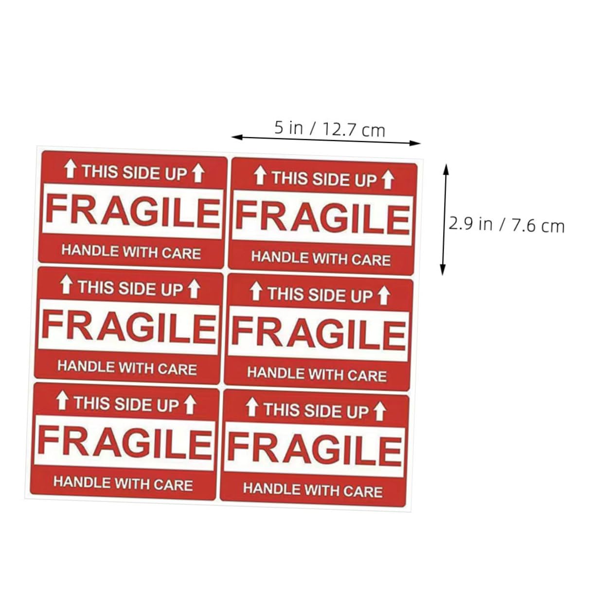 GRIRIW Self-Adhesive Fragile Labels 8 Pack Warning Stickers for Shipping Suitable for Surfaces Easy to Apply