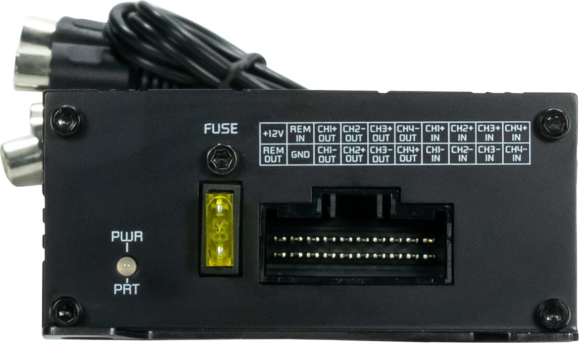 Ground Zero GZRA 65.4-Micro – Kompakter 4-Kanal Class D Verstärker mit Plug & Play ISO Kabel, 4x65 Watt RMS, Micro Car HiFi Endstufe