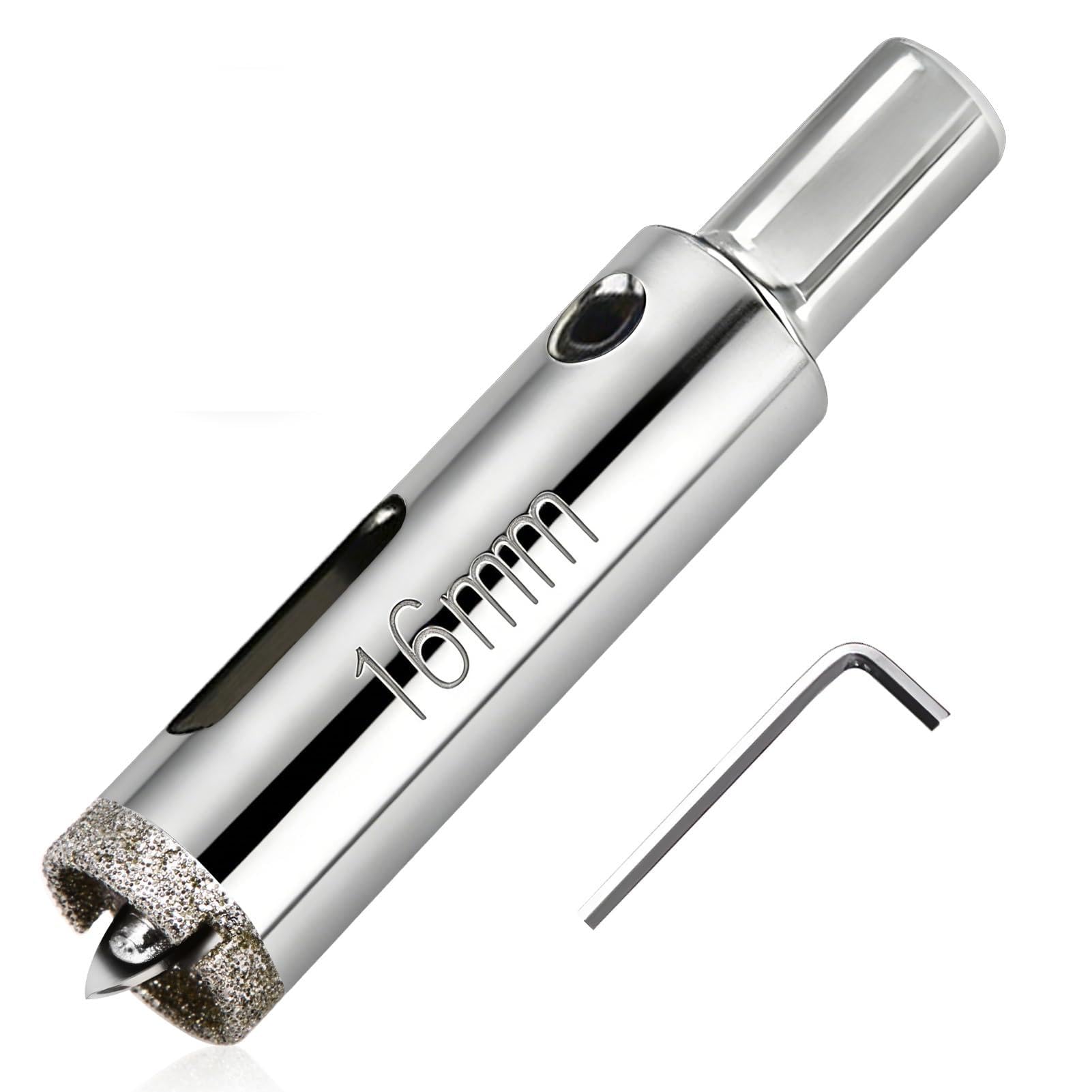 1PC Diamond Drill Bit with Center Pilot Hole, Diamond Hole Cutter, Professional Tile Hole Saw for Tile Glass Porcelain, Marble Ceramic Granite (16mm) — image 1