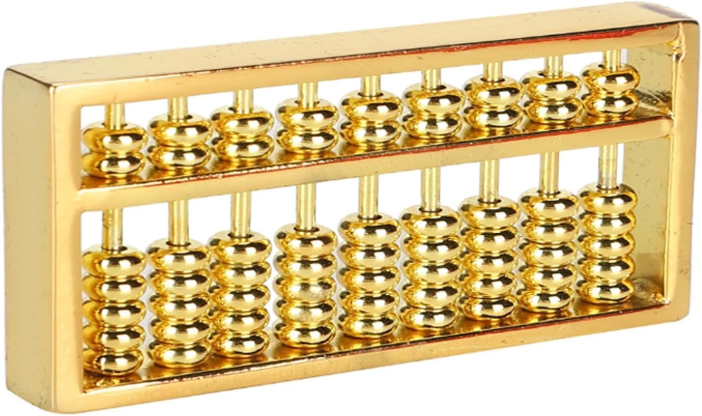 Chinese Abacus,Abacus, Mini Brass Abacus Chinese Calculator Counting Tool Abacus Brass Mini Brass Abacus Decoration for Living Room 1.8x0.2x1inch
