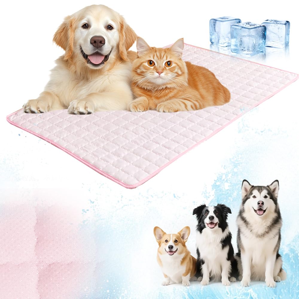 Tappetino Refrigerante Cane, 2026 Nuovo Tappetino Rinfrescante, Cuscino Auto-Refrigerante, Tappeto Refrigerante Tappeto Rinfrescante Perfetto per Cani e Gatti in Estate (Rosa, XL)