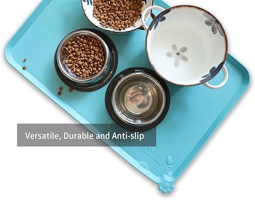 Miniatura 98 de Hoki Found - Bandeja de silicona para comida de mascotas , tapete mantel individual antideslizante para mascotas, tapete impermeable de alimentación